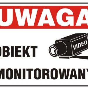 TABLICA 25*17.5CM UWAGA ! OBIEKT MONITOROWANY - TAB TBI-28