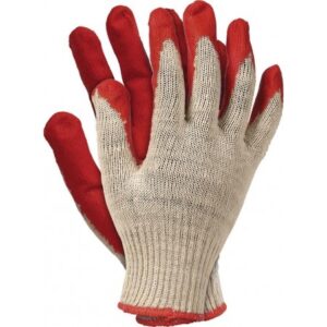 RĘKAWICE OGRODNICZKI POWLEKANE GUMĄ CZERWONE 450 ROZ. 9 - 10 PAR - REK RUC 459