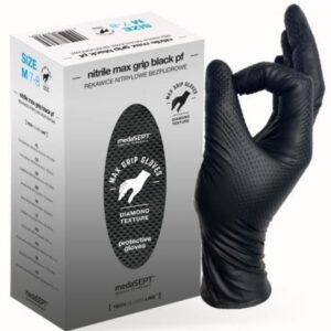RĘKAWICE NITRYLOWE WZMACNIANE MAX GRIP CZARNE ROZ. XL - REK GU MG XL